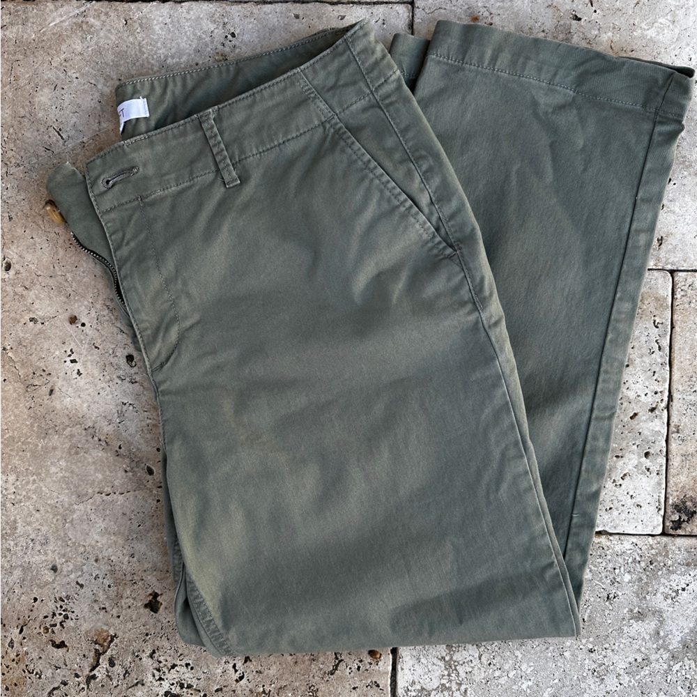 Loft Monroe Slim Olive Green Chino Pants 12